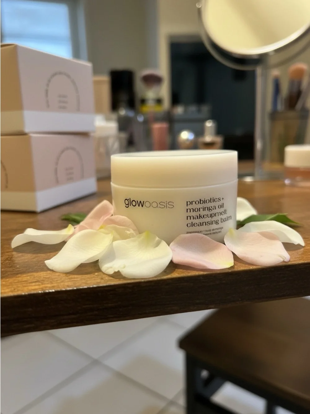 Two GlowOasis Probiotics + Moringa Oil Makeup-Removal Cleansing Balm NIP